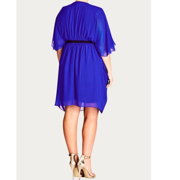 CITY CHIC Draped Faux Wrap Dress - Picture 2 of 5